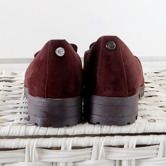 Easy Spirit Brown Suede Leather Lug Sole Low Heel Loafers Slip-on Orthotic Shoes - Picture 6 of 16